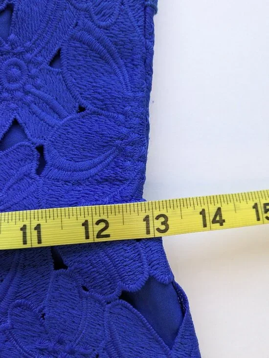 Saylor x Free People Jessa Foil Lace Dress Royal Blue Mini Dress Summer Size XS - Picture 12 of 16